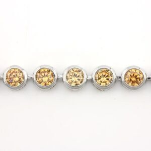 Elite, New, High Polished18k White Gold Filled Citrine Bracelet